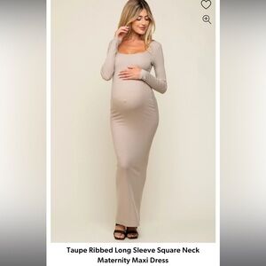 Tan maternity dress